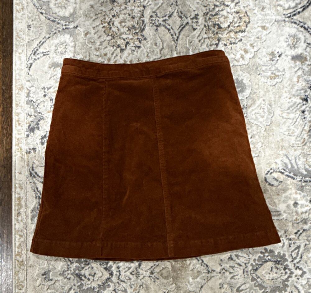 Princess Highway Women’s Brown Corduroy A-Line Mini Skirt Button Closure 12